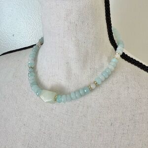 Blue Quartz Amazonite Statement Necklace